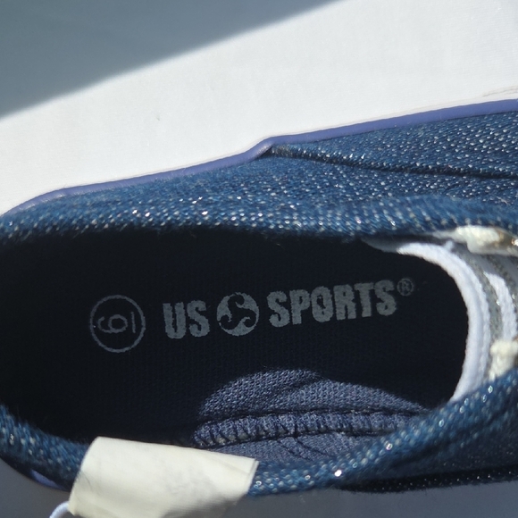 Navy Kids Sneakers with Heart Charm - Picture 6 of 6